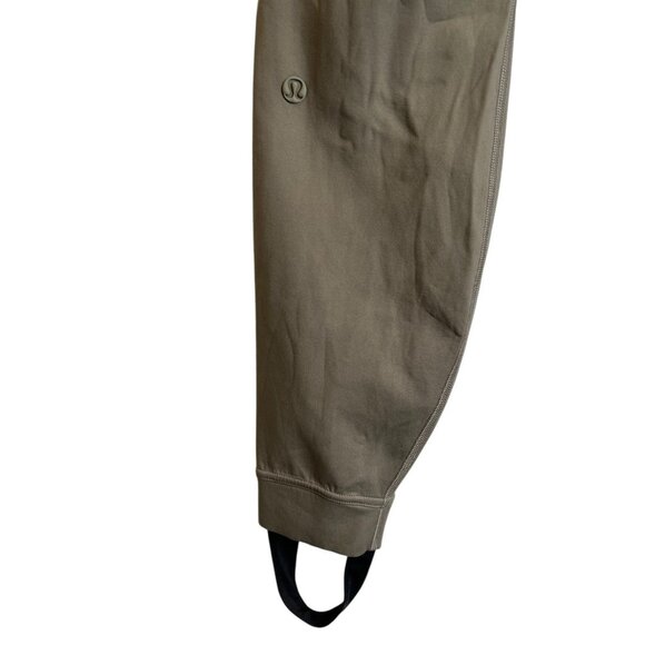 Lululemon Pull-On Zip-Front High-Rise Pant Full Length Beige Stirrups Size Mediu - Picture 3 of 5